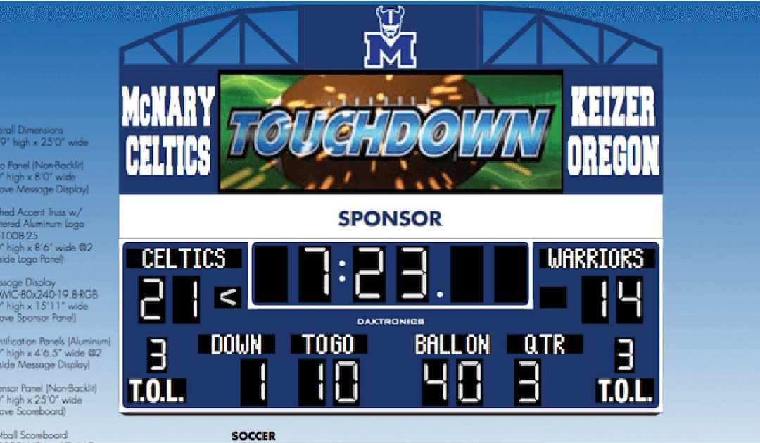 Snapshot of the new McNary Scoreboard